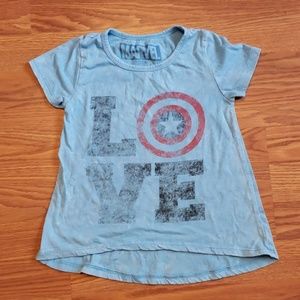 Marvel Captain America Girls Tee Size XS